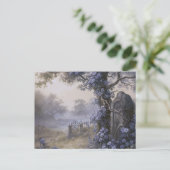 墓地の墓地ブルーフローラビューティフルハロウィーン シーズンポストカード (スタンド正面)