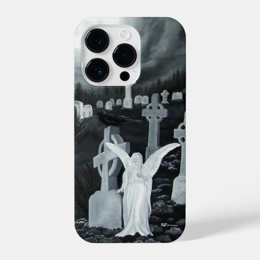 墓地の夜 – エンジェル iPhoneケース (裏面)