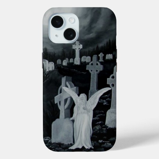 墓地の夜 – 天使とカラス Case-Mate iPhoneケース (裏面)