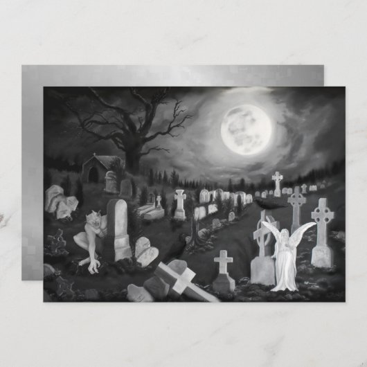 墓地の夜 – 天使と悪魔 (正面/裏面)