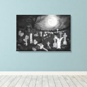 墓地の夜 – 天使と悪魔 キャンバスプリント (インサイチュ (ウッドフロア))