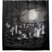 墓地の夜 – 天使と悪魔 シャワーカーテン (正面)