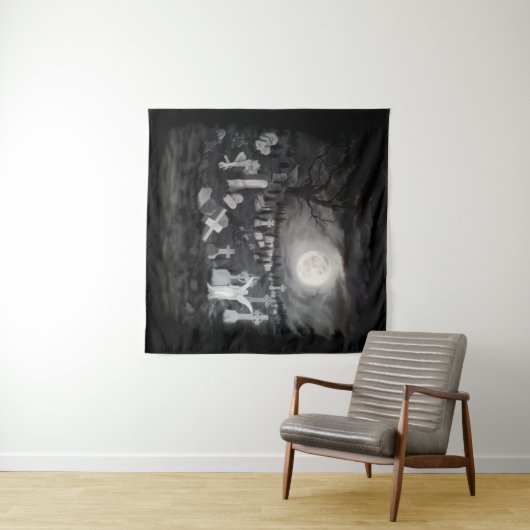 墓地の夜 – 天使と悪魔 タペストリー (インサイチュ(横))