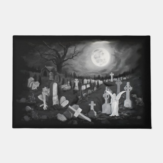墓地の夜 – 天使と悪魔 ドアマット (正面)