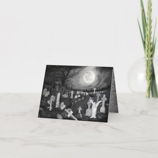 墓地の夜 – 天使と悪魔 ノートカード (正面)