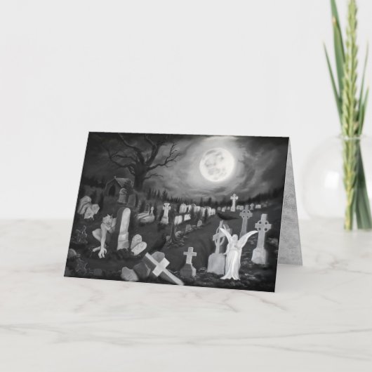 墓地の夜 – 天使と悪魔 ノートカード (正面)