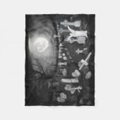 墓地の夜 – 天使と悪魔 フリースブランケット (正面)