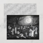 墓地の夜 – 天使と悪魔 ポストカード (正面/裏面)