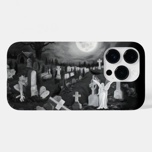 墓地の夜 – 天使と悪魔 Case-Mate iPhoneケース (裏面 (横))