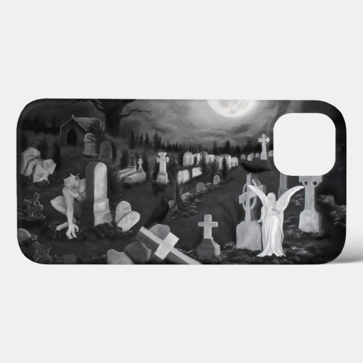 墓地の夜 – 天使と悪魔 Case-Mate iPhoneケース (裏面 (横))
