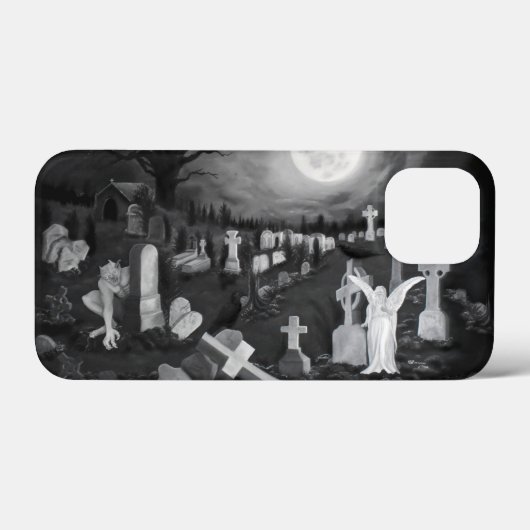 墓地の夜 – 天使と悪魔 Case-Mate iPhoneケース (裏面 (横))