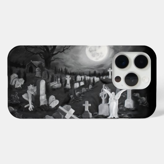 墓地の夜 – 天使と悪魔 Case-Mate iPhoneケース (裏面 (横))