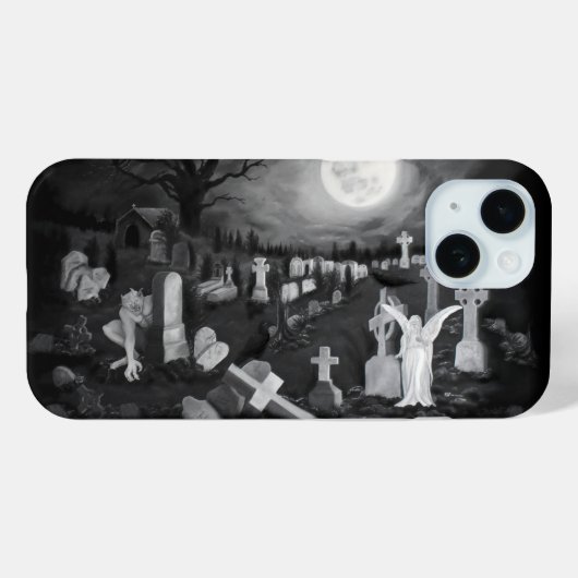 墓地の夜 – 天使と悪魔 Case-Mate iPhoneケース (裏面 (横))