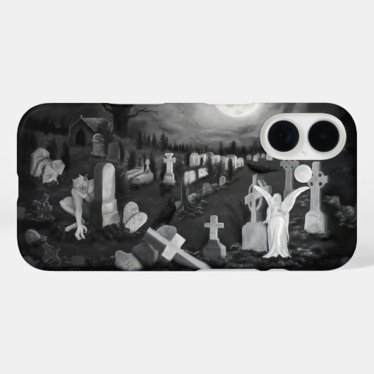 墓地の夜 – 天使と悪魔 Case-Mate iPhoneケース (裏面 (横))