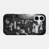 墓地の夜 – 天使と悪魔 iPhone 16ケース (裏面横)