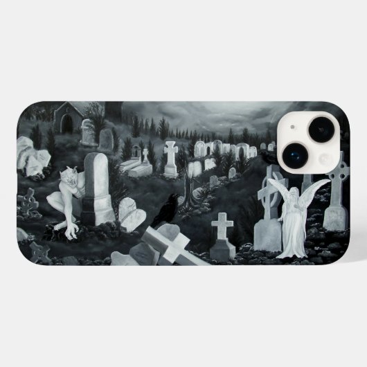 墓地の夜 – 悪魔と天使 Case-Mate iPhoneケース (裏面 (横))