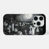 墓地の夜 - 悪魔の天使 iPhoneケース (裏面横)