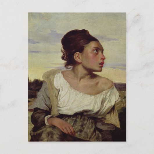 墓地の孤児、1824年 ポストカード (正面)