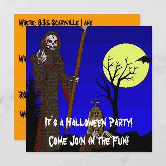 墓地の死神 招待状 (正面/裏面)