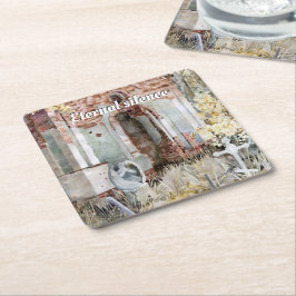 墓地の永遠の沈黙 スクエアペーパーコースター