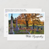 墓地の秋の風景 / シュガーメープル / 追悼 ポストカード (正面/裏面)