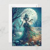 墓地の美しいスケルトン シーズンポストカード (正面/裏面)