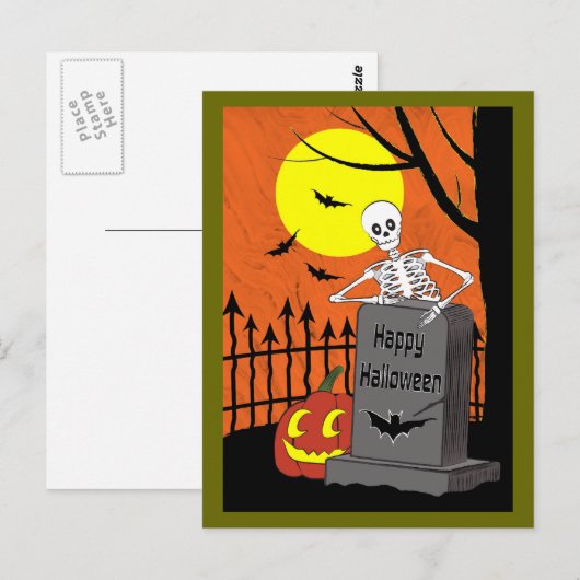 墓地の骸骨 ポストカード (正面/裏面)