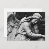 墓地の黒と白の天使の彫像 ポストカード (正面/裏面)