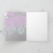 墓地の黒、紫、ターコイズハロウィーン カード (内部)