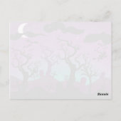 墓地の黒、紫、ターコイズハロウィーン ポストカード (裏面)