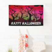 墓地の黒、赤、オリーブグリーンのハロウィーン 横断幕 (インサイチュ)