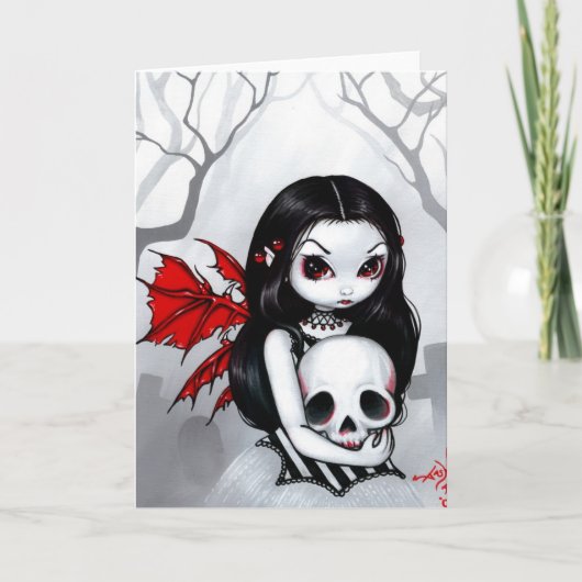 「墓地を散歩しよう」グリーティングカード カード (正面)