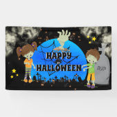 墓地キッズ漫画ゾンビ墓石おもしろいの衣装 横断幕 (横)