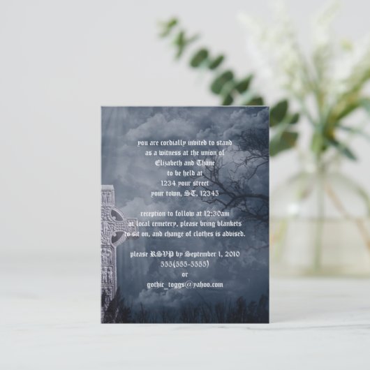 墓地クロスファンタジーゴシック結婚式招待状 招待状 (スタンド正面)