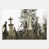 墓地ゴシックトンブストーンセピアヴィンテージエンジェル ラッピングペーパーシート (正面)