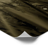 墓地ゴシック様式の墓石セピアヴィンテージ天使 ポスター (角)