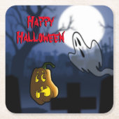 墓地スケアハロウィーン紙コースター スクエアペーパーコースター (正面)