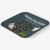 墓地ゾンビと幽霊かわいいハローウィンパーティ ペーパープレート (傾斜あり)