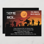 墓地ゾンビハローウィンパーティ招待状 招待状 (正面/裏面)