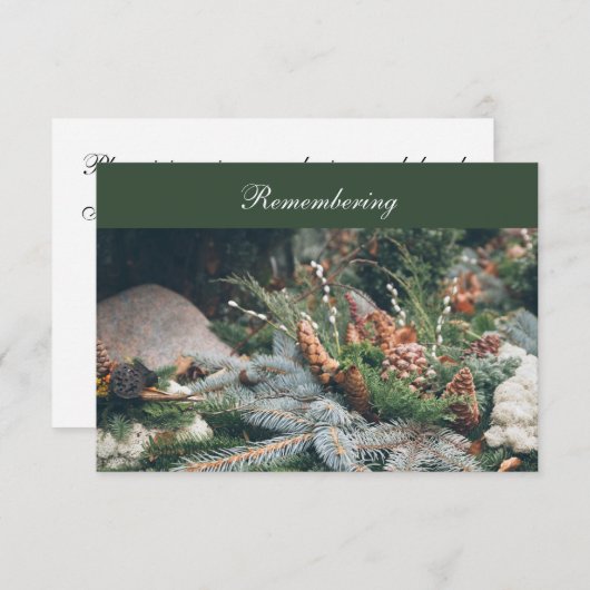 墓地デコレーションデス記念日招待状 エンクロージャーカード (正面/裏面)