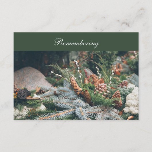 墓地デコレーションデス記念日招待状 エンクロージャーカード (正面)