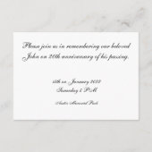 墓地デコレーションデス記念日招待状 エンクロージャーカード (裏面)