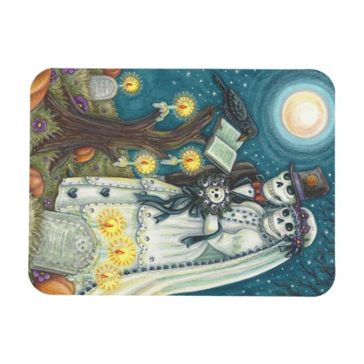 墓地ヌプティアル結婚ス骨格の磁石 マグネット (横)