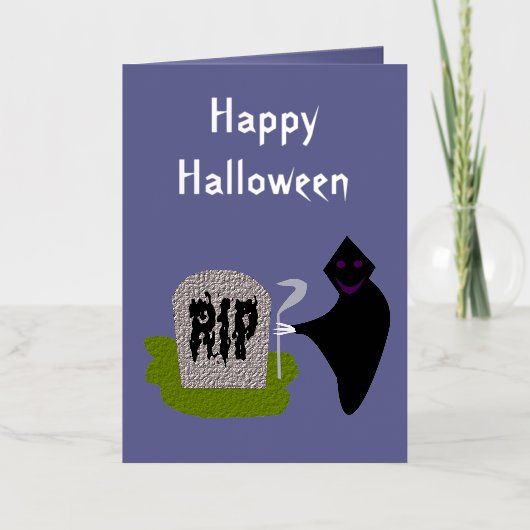 墓地ハロウィンカスタム 箔グリーティングカード (正面)