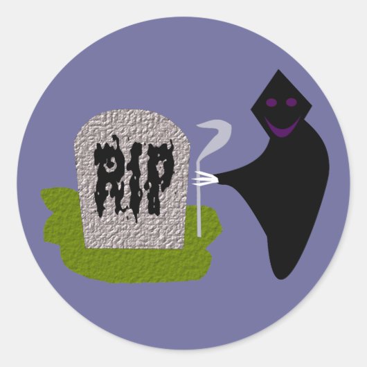 墓地ハロウィンステッカーでの死 ラウンドシール (正面)