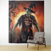 墓地ハロウィーンの怖いゾンビ タペストリー (インサイチュ)