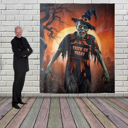 墓地ハロウィーンの怖いゾンビ タペストリー