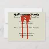 墓地パーティー招待状不気味と血文字 招待状 (裏面)