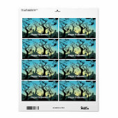 墓地ブラック、アクア、イエローハロウィンカスタム ラベル (フルシート)