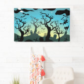 墓地ブラック、アクア、イエローハロウィンカスタム 横断幕 (インサイチュ)